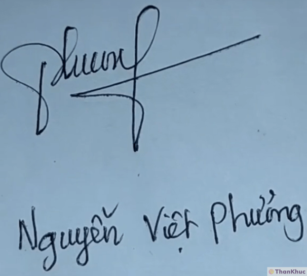 Chữ ký tên Phương mẫu 6