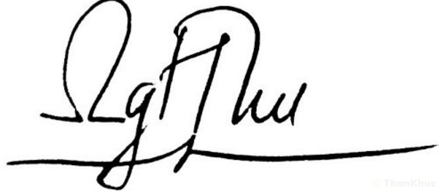 Chữ ký tên Thu, Thư mẫu 2 