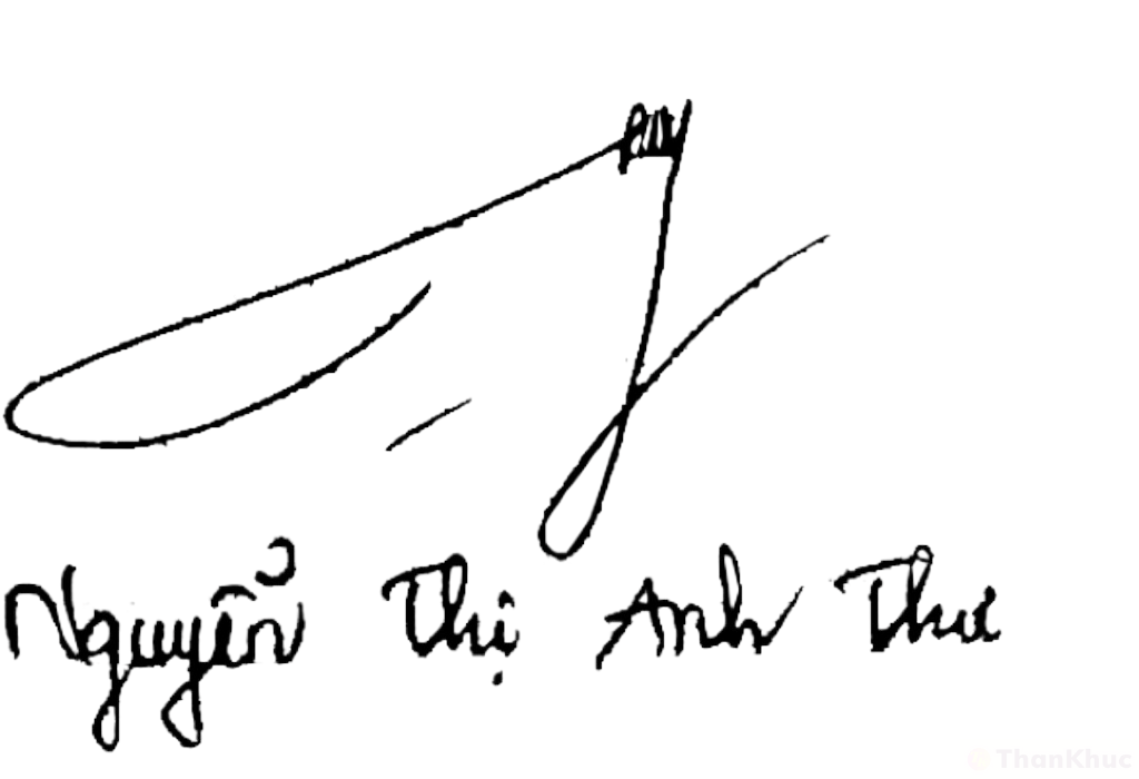 Chữ ký tên Thu, Thư mẫu 3