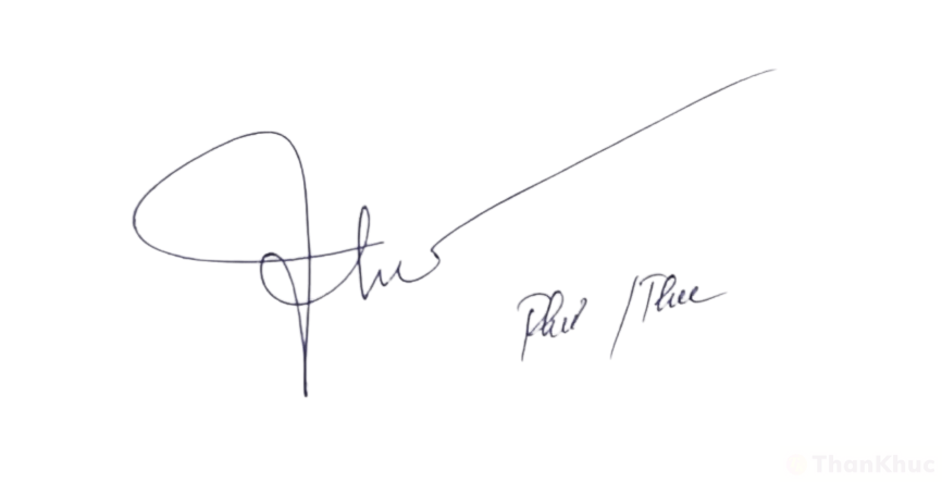 Chữ ký tên Thu, Thư mẫu 30