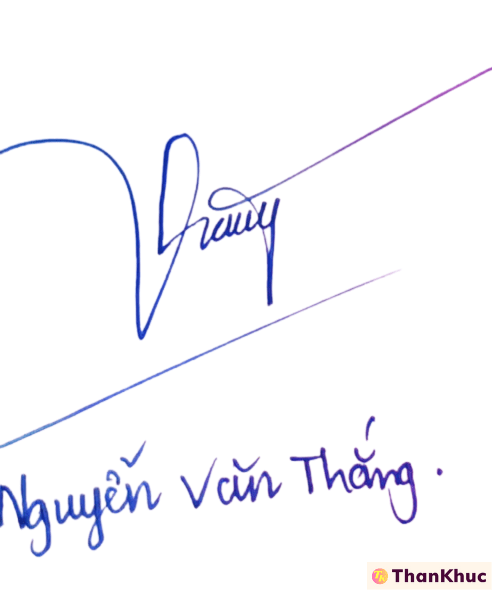 Chữ ký tên Thắng - Mẫu 4
