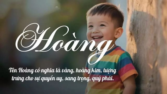 Chữ Hoàng có nghĩa là vàng, hoàng kim, tượng trưng cho sự sang trọng, uy quyền