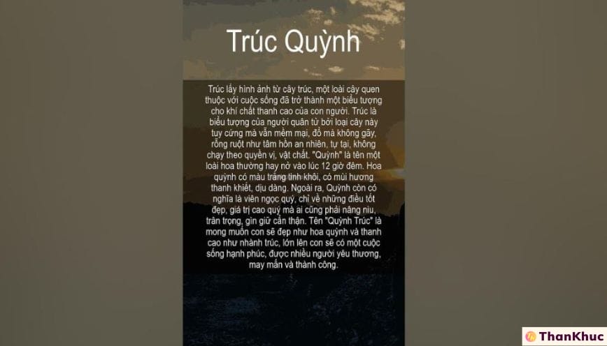Ý nghĩa tên Trúc Quỳnh - Những điều cần biết về số phận Trúc Quỳnh